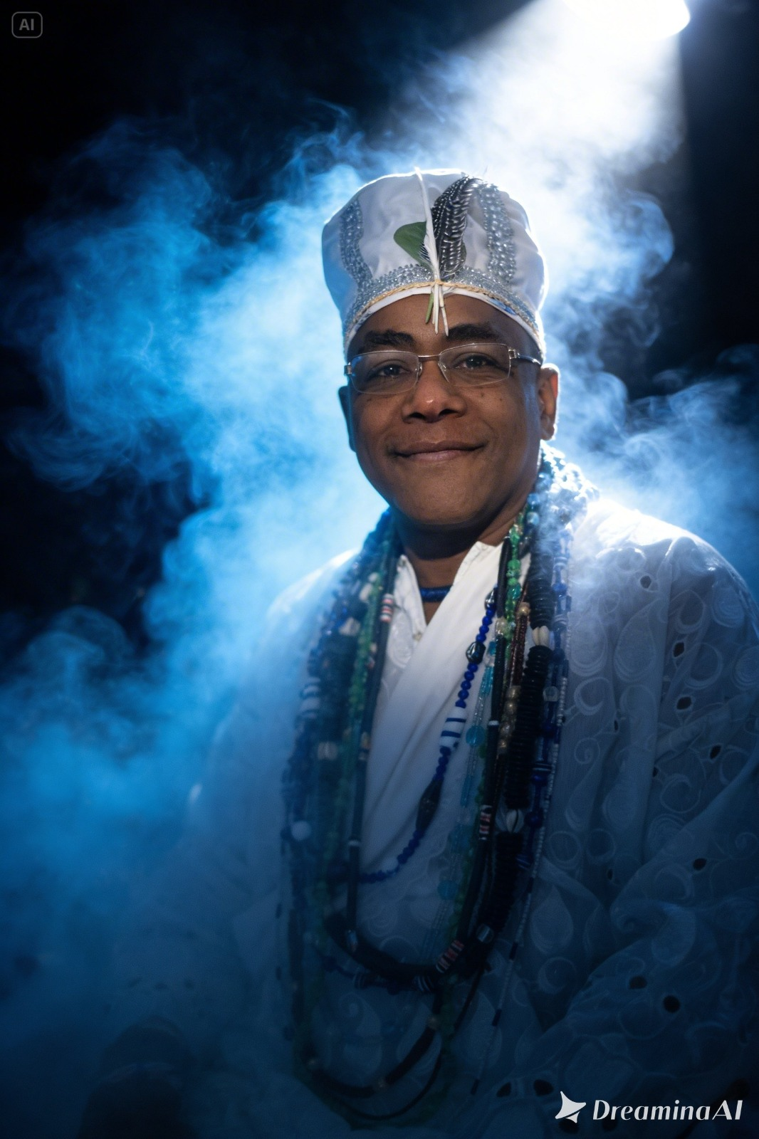 Foto de Maurício em atendimento espiritual